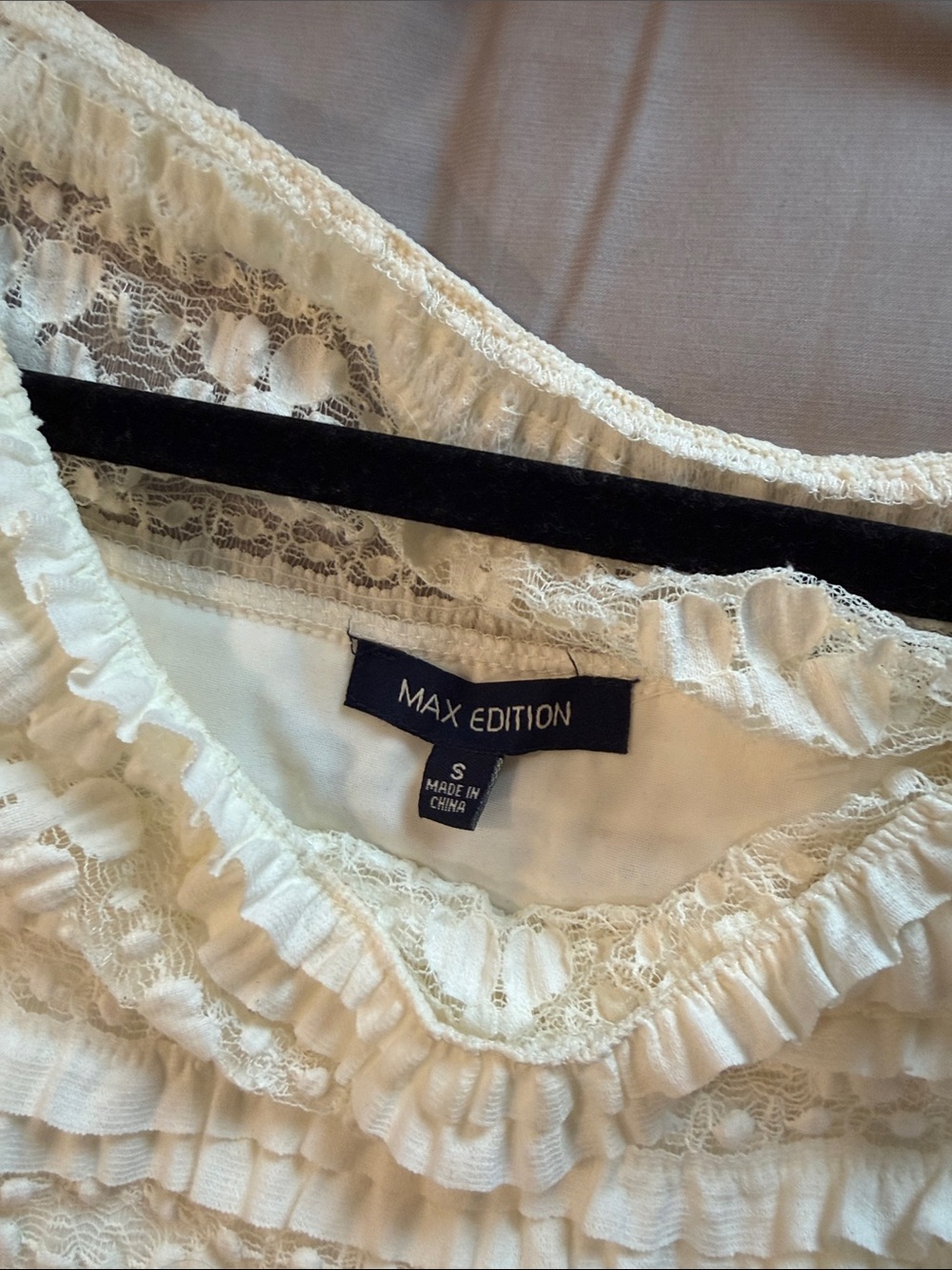 Max Edition Cream Ruffled Mini Dress - Picture 2 of 4